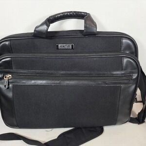 Kenneth Cole Reaction Mens Black Nylon Laptop Messenger‎ Bag Briefcase Travel